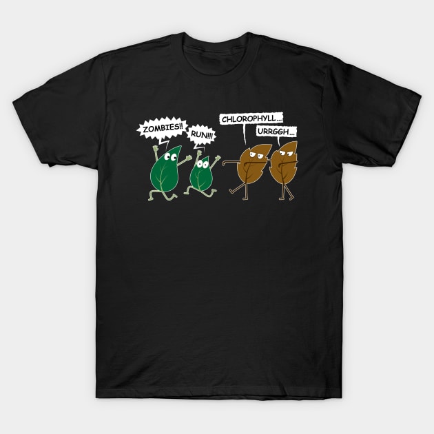 Funny Vegan Zombie Leaves T-Shirt by yeoys